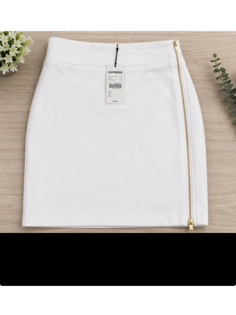 Express White High Rise Pencil Skirt NWT Women’s Size 0 Office Career - Picture 1 of 16